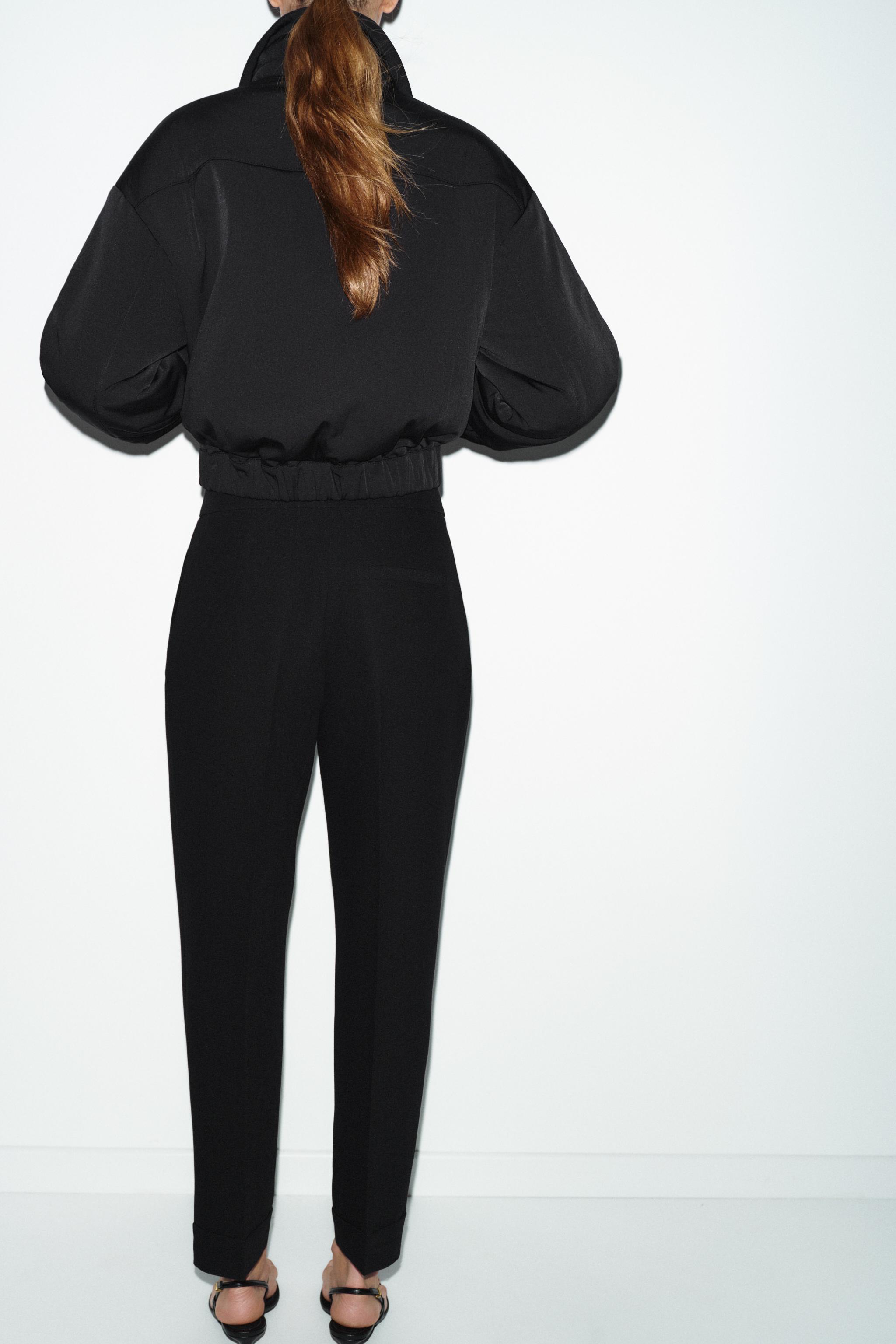 PLEATED CUFFED HEM PANTS